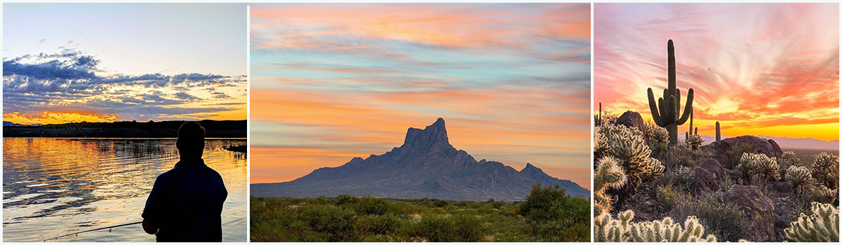 Arizona sunsets at Alamo Lake, Picacho Peak, and Catalina state parks