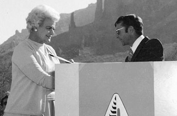 Secretary of State Rose Mofford at the dedication of the park