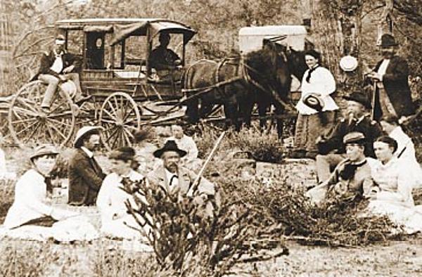 Picnicking with the Military Escort on Prescott to Phoenix Stage Coach Routes photo courtesy of Judy McLeod