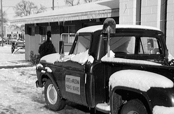 The Arizona State Parks Board Pickup Truck at Lyman Lake State Park in 1964.