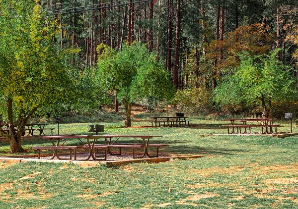 Picnic tabels Slide Rock Sedona