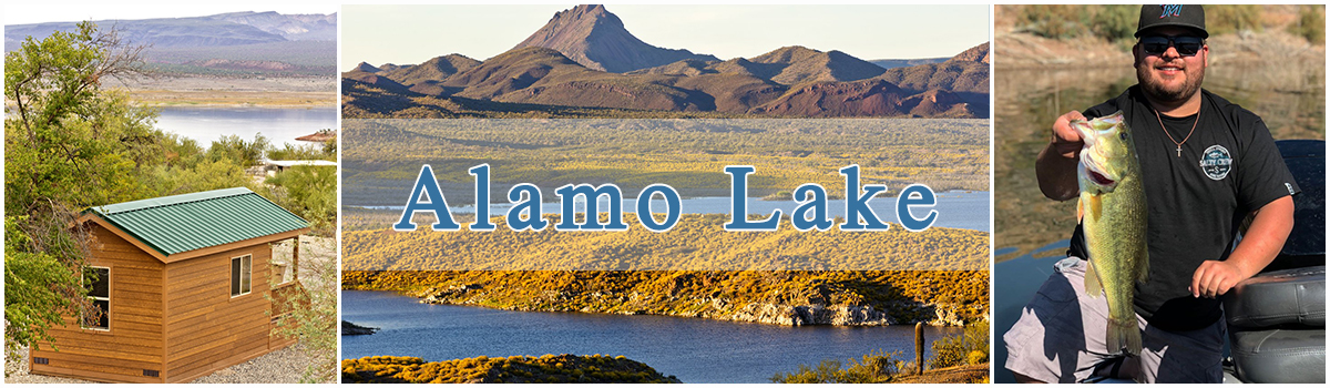Alamo Lake Cabins, scenery, bass fishing
